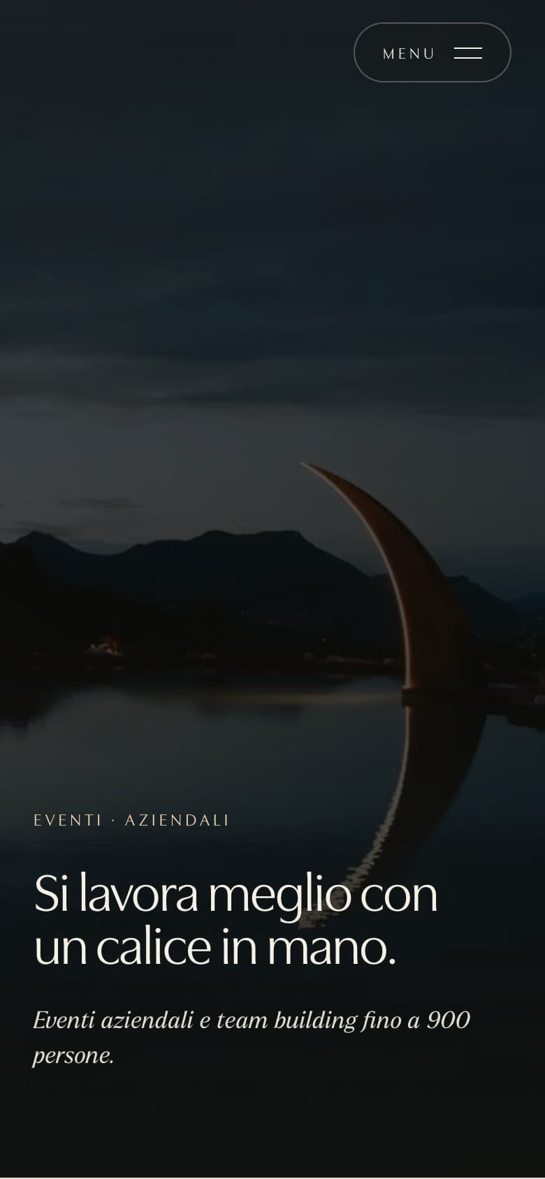La pagina Eventi aziendali sul telefono, Si lavora meglio con un calice in mano