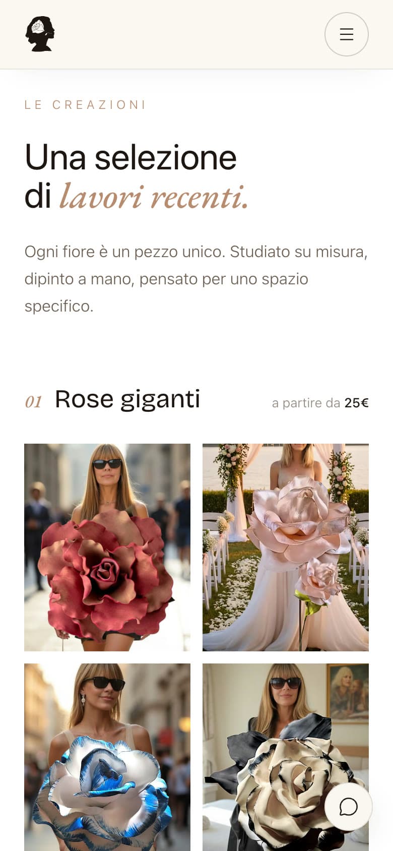 La galleria delle rose giganti sul telefono