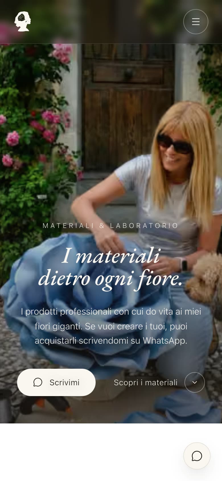 La pagina dei materiali sul telefono