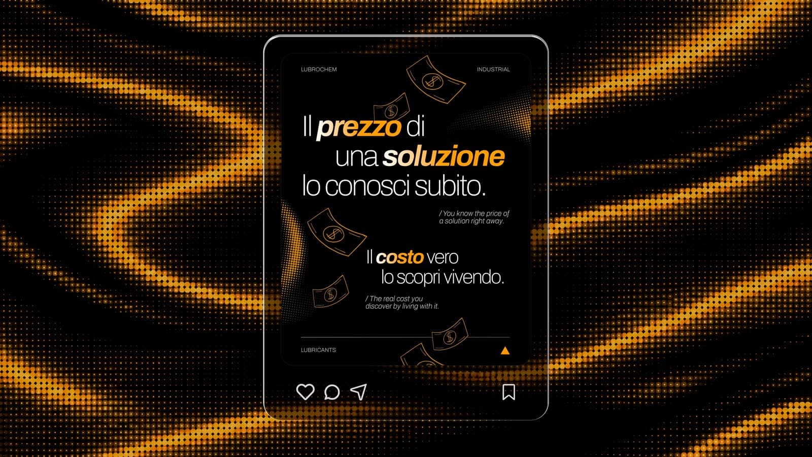 Post LinkedIn sul prezzo e sul costo vero di una soluzione, con la traduzione inglese